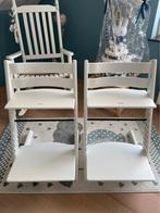 nieuwstaat tripp trapp stokke wit (2 beschikbaar) triptrap, Enlèvement ou Envoi, Neuf, Chaise évolutive, Plateau amovible