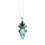 Collier en topaze verte turquoise, Bleu, Argent, Enlèvement ou Envoi, Avec pendentif