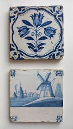 2 antieke Delftse tegels, Ophalen of Verzenden