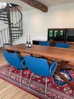 4 stoelen Artifort ‘Channel’ door Geoffrey Harcourt, Ophalen, Gebruikt, Blauw, Metaal