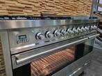 🔥Poêle de luxe Boretti 120 cm inox 7 feux Frytop 2 fours, Gaz, Classe énergétique A ou plus économe, Enlèvement ou Envoi, Comme neuf
