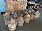 22 Zeer fraaie Mandflessen/Dame-Jeanne/Demijohn, Ophalen of Verzenden