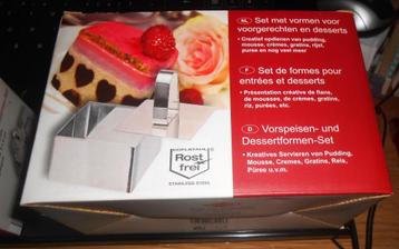 Vormensets voor voorgerechten en desserts beschikbaar voor biedingen