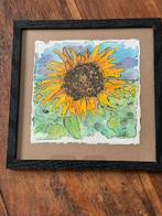 Zonnebloem Aquarel, Antiek en Kunst, Verzenden