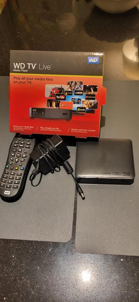 Western Digital TV Live, Audio, Tv en Foto, Mediaspelers, Gebruikt, Zonder harde schijf, HDMI, USB 2.0, Ophalen