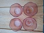 Set van 4 roze glazen schaaltjes NIEUW, Ophalen of Verzenden, Nieuw