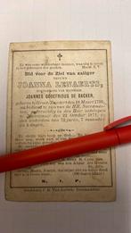 joanna Lenaerts - De Backer - 1799 - 1871 !, Verzamelen, Bidprentjes en Rouwkaarten, Ophalen of Verzenden