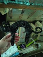 kleine glitter zwarte kat deco halloween nieuw, Ophalen of Verzenden, Nieuw, Versiering