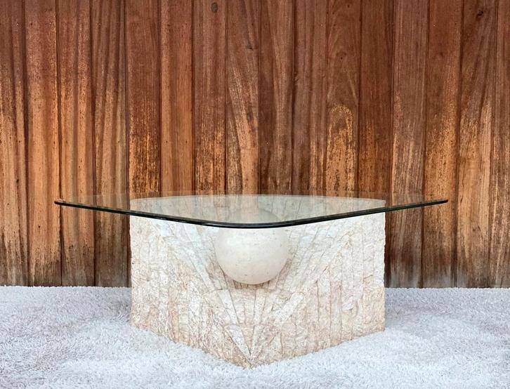 Vintage mactanstone coffeetable, Antiek en Kunst, Antiek | Meubels | Tafels, Ophalen