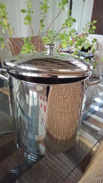 Grote RVS kookpot met deksel. beschikbaar voor biedingen