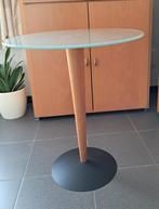 Mooie bijzettafeltje in glas, Huis en Inrichting, Minder dan 55 cm, Gebruikt, Rond, Glas