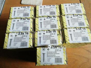 10 boîtes de vis à bois 3.5 x 16mm 
