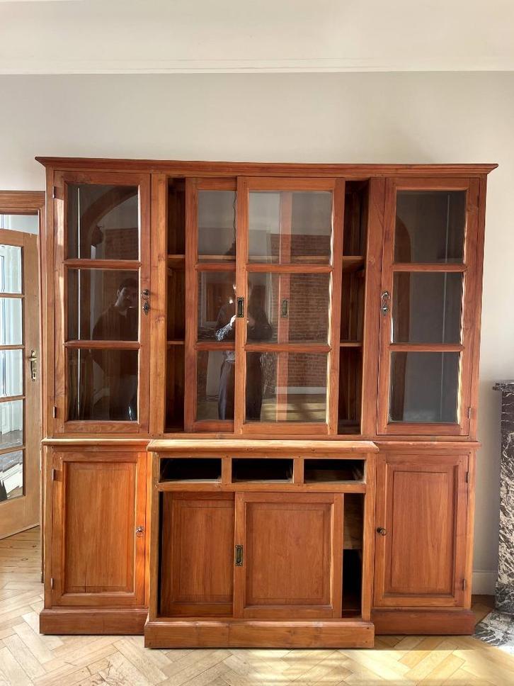 Vitrinekast, Huis en Inrichting, Kasten | Vitrinekasten, Gebruikt, 200 cm of meer, 150 tot 200 cm, 25 tot 50 cm, Met lade(s), Met deur(en)