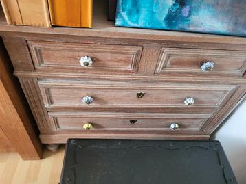 Commode ancienne en chêne cérusé, Enlèvement, Comme neuf, Chêne