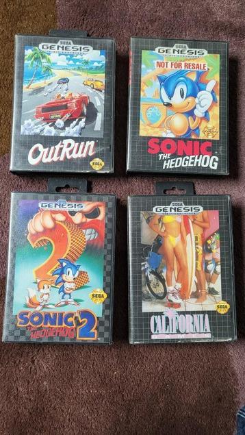 4 jeux sega genesis / Outrun / Sonic / Sonic 2 / California 