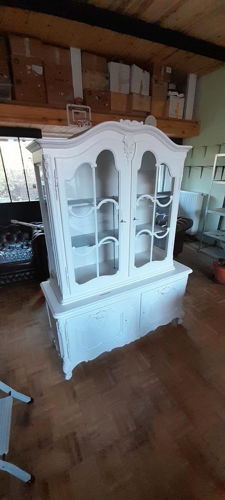 Buffet blanc vitré, Huis en Inrichting, Kasten | Buffetkasten, Gebruikt, Ophalen
