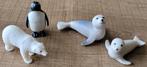 4 miniatuurdiertjes: pinguïn, ijsbeer en zeehondjes, Verzamelen, Poppetjes en Figuurtjes, Ophalen of Verzenden, Zo goed als nieuw
