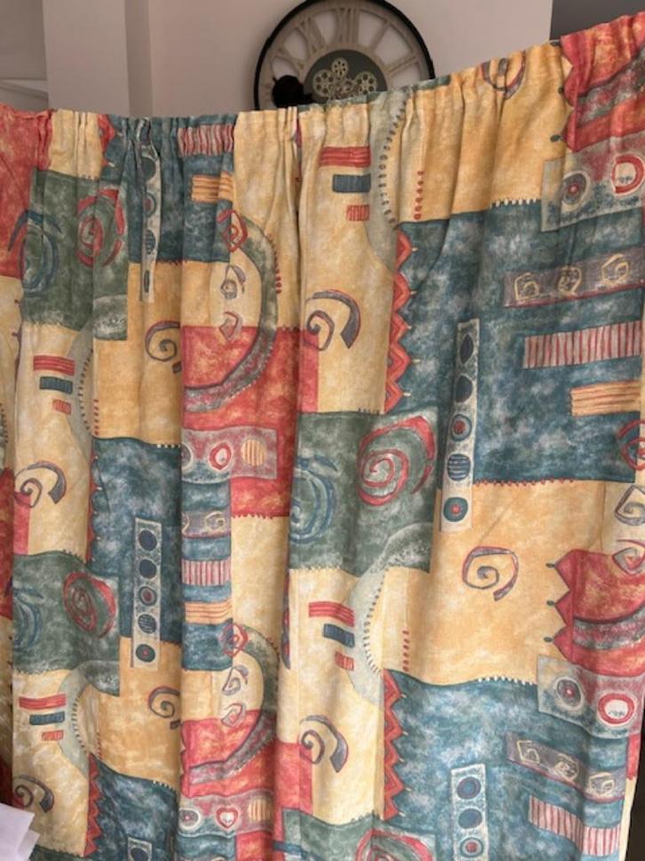 Overgordijnen, Huis en Inrichting, Stoffering | Gordijnen en Lamellen, Zo goed als nieuw, 100 tot 150 cm, 200 cm of meer, Overige kleuren