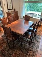 Antieke tafel met zes bijhorende stoelen, Antiek en Kunst, Ophalen