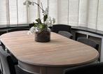 Mobitec eetkamerstoelen x8 warm grijs, Huis en Inrichting, Stoelen, Ophalen, Hout, Gebruikt, Grijs