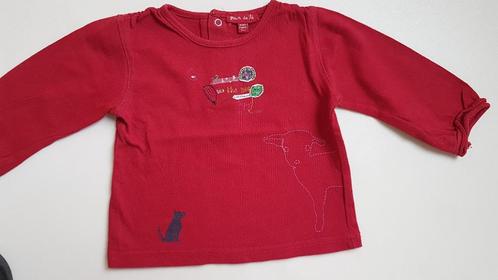 GRAIN DE BLE - Blouse rouge - T.12 mois/74 cm, Kinderen en Baby's, Babykleding | Maat 74, Gebruikt, Meisje, Shirtje of Longsleeve