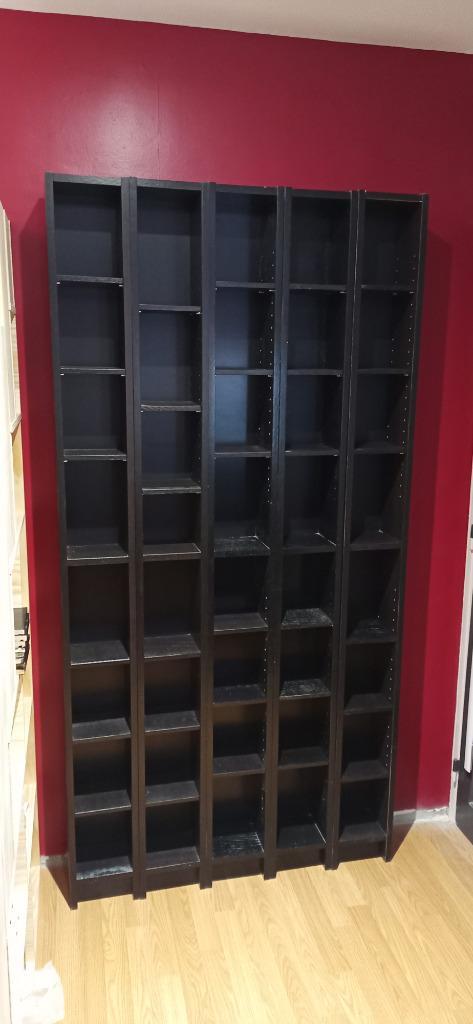 3 étagères IKEA Gnedby noires, Huis en Inrichting, Kasten | Boekenkasten, Gebruikt, 50 tot 100 cm, 200 cm of meer, Minder dan 25 cm