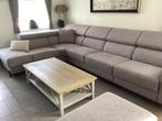 Licht bruine/ taupe hoeksalon met metalen frame, Huis en Inrichting, Ophalen, Zo goed als nieuw, Stof, Landelijk/ modern