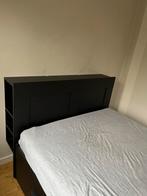 Bed met opbergruimte - IKEA BRIMNES, Huis en Inrichting, Slaapkamer | Bedden, Ophalen, Gebruikt, Zwart, 140 cm