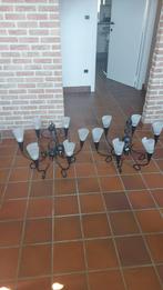 Elegante smeedijzeren kroonluchters – set van 2, Ophalen, Zo goed als nieuw, Glas, Landelijk / Rustiek / Klassiek
