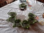 Melita schenkkan en 6 glazen tassen in groene houder uit pvc, Ophalen of Verzenden