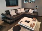 Canapé d'angle de luxe en cuir épais (acheté chez Conforama), Gebruikt, Ophalen