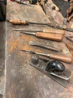 Klein lot antiek gereedschap blokschaaf beitels rasp vijl, Antiek en Kunst, Antiek | Gereedschap en Instrumenten, Ophalen of Verzenden