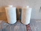 2 pots en verre opaline blanc, Comme neuf, Verre