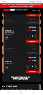 F1 SPA VRIJDAG BRONZE TICKET  25/7, Tickets en Kaartjes