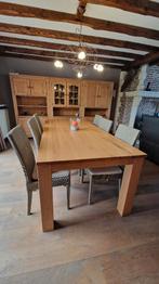 Massief eiken Tafel +6 stoelen met kussen in perfecte staat, Huis en Inrichting, Tafels | Eettafels, Ophalen, Gebruikt