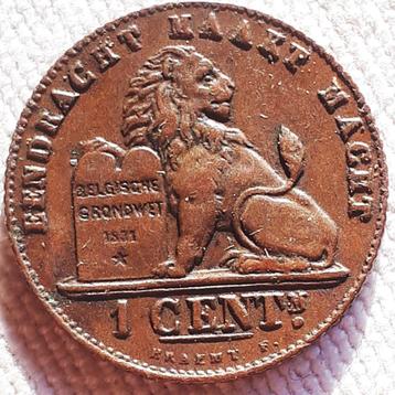 BELGIUM: Zeer mooie 1 CENTIME 1912 Flemish KM 77 XF beschikbaar voor biedingen