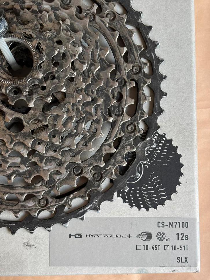 Shimano SLX CM-M7100 cassette 12 steeds (micro spline), Fietsen en Brommers, Fietsen | Mountainbikes en ATB, Gebruikt, Ophalen of Verzenden