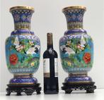 Retro vazen cloisonne emaille  kraanvogels 43 cm (chinees), Antiek en Kunst, Antiek | Vazen, Ophalen of Verzenden