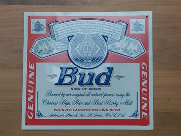 Bud metalen reclamebord Budweiser beschikbaar voor biedingen