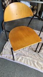 stoelen met armleuning (hout en metaal), Maison & Meubles, Chaises, Métal, Noir, Enlèvement, Utilisé