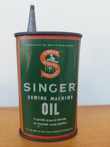 Oud olie blik Singer, blikken olie bus Oil Singer beschikbaar voor biedingen