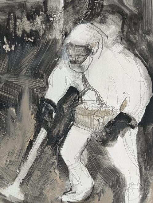 Tsjernobyl...onder de sacrofaag, Antiek en Kunst, Kunst | Schilderijen | Modern, Ophalen of Verzenden
