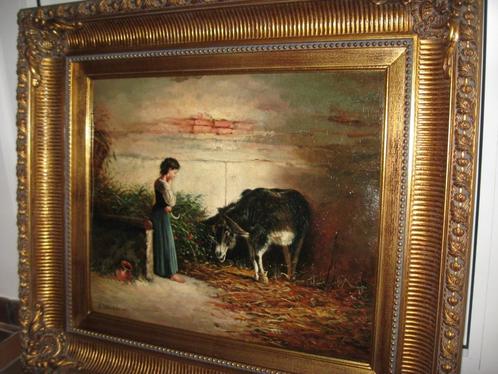 A.Delobbe(1835)-Prachtig groot schilderij-Vermeld in BENEZIT, Antiek en Kunst, Kunst | Schilderijen | Klassiek, Ophalen of Verzenden