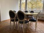 Barok stijl tafel en velour stoelen, Gebruikt, Ophalen of Verzenden, Barok, 6 tot 8 stoelen