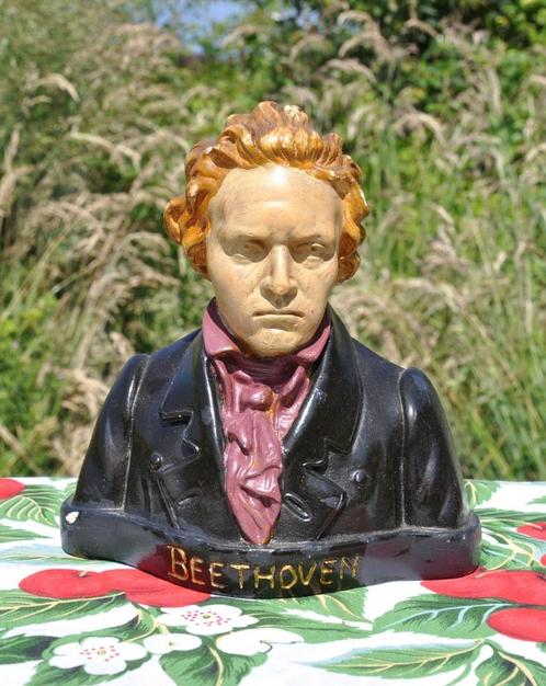 buste en platre compositeur beethoven, Antiek en Kunst, Kunst | Beelden en Houtsnijwerken, Ophalen of Verzenden