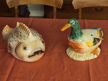 Twee prachtige vintage keramiek items in perfecte staat beid beschikbaar voor biedingen