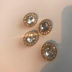 Prachtige vintage goudkleurige knopen met glazen stenen, Hobby en Vrije tijd, Naaien en Fournituren, Ophalen of Verzenden, Zo goed als nieuw