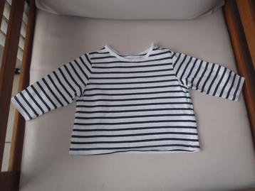 wit t-shirt met lijnen maat 68 beschikbaar voor biedingen