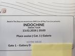 Indochine 13/2/26 Bruxelles ING Arena - 4 places cat 1, Musique & Instruments, Comme neuf