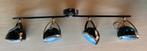 Plafondlamp met 4 spots zwart met chroom, Huis en Inrichting, Ophalen, Gebruikt